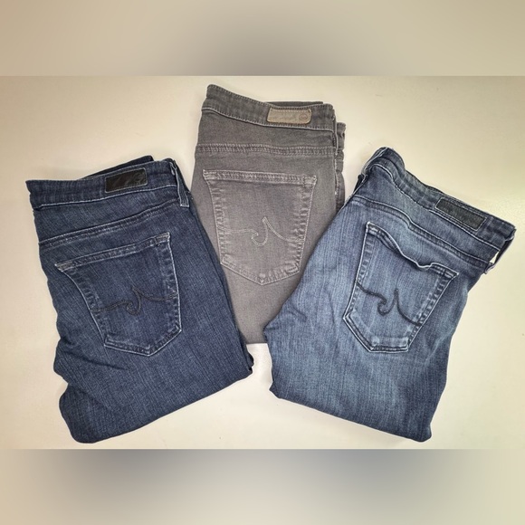 Ag Adriano Goldschmied Denim - AG Adriano Goldschmied Women's Jean Bundle Dark Blue, Lighter Blue, and Gray 3pr